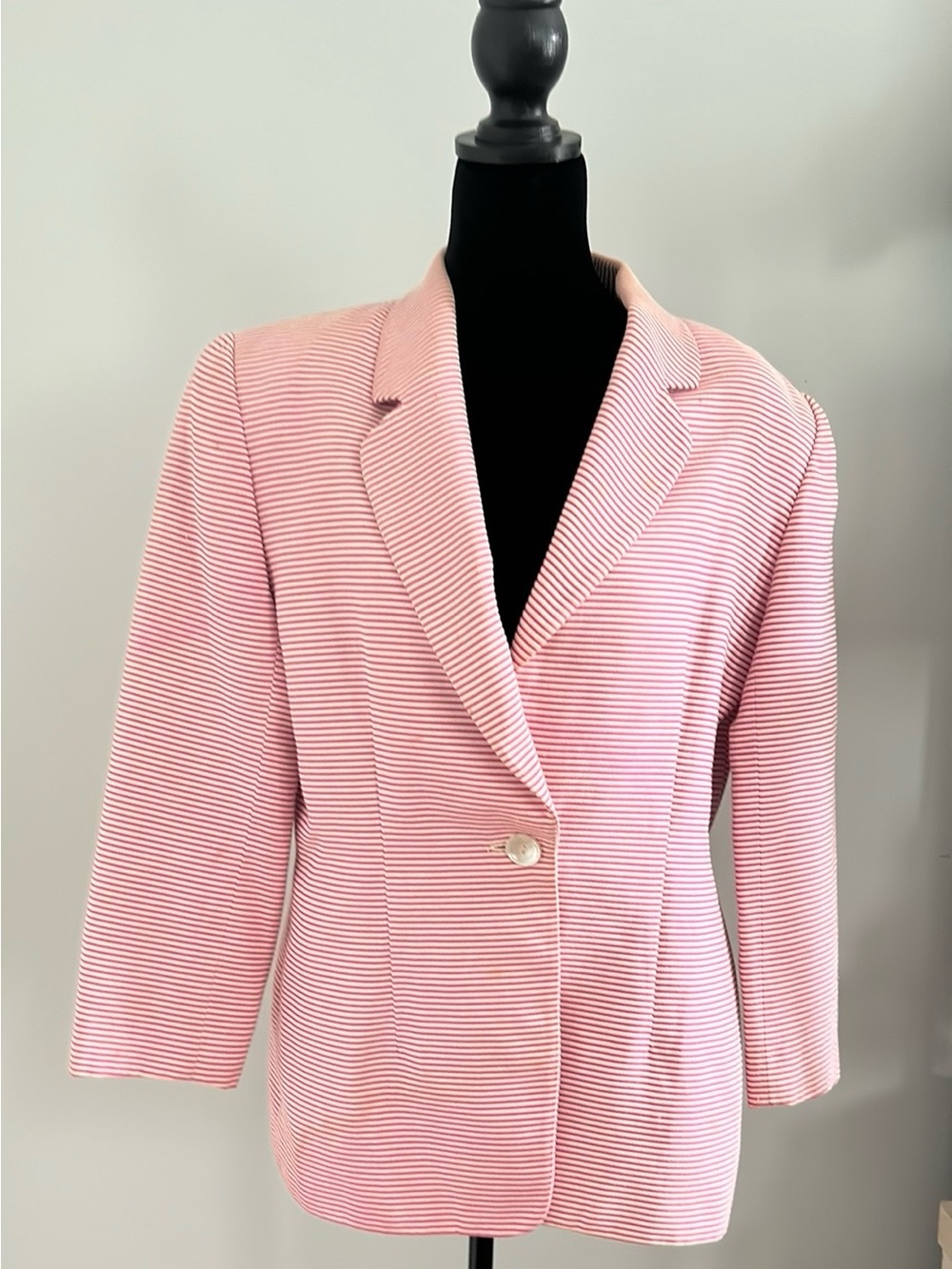 Pink Striped Women's Blazer Jacket